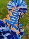 Custom Cheer Stick Sign With Pom Poms Game Day Signs Sport Mom Sign